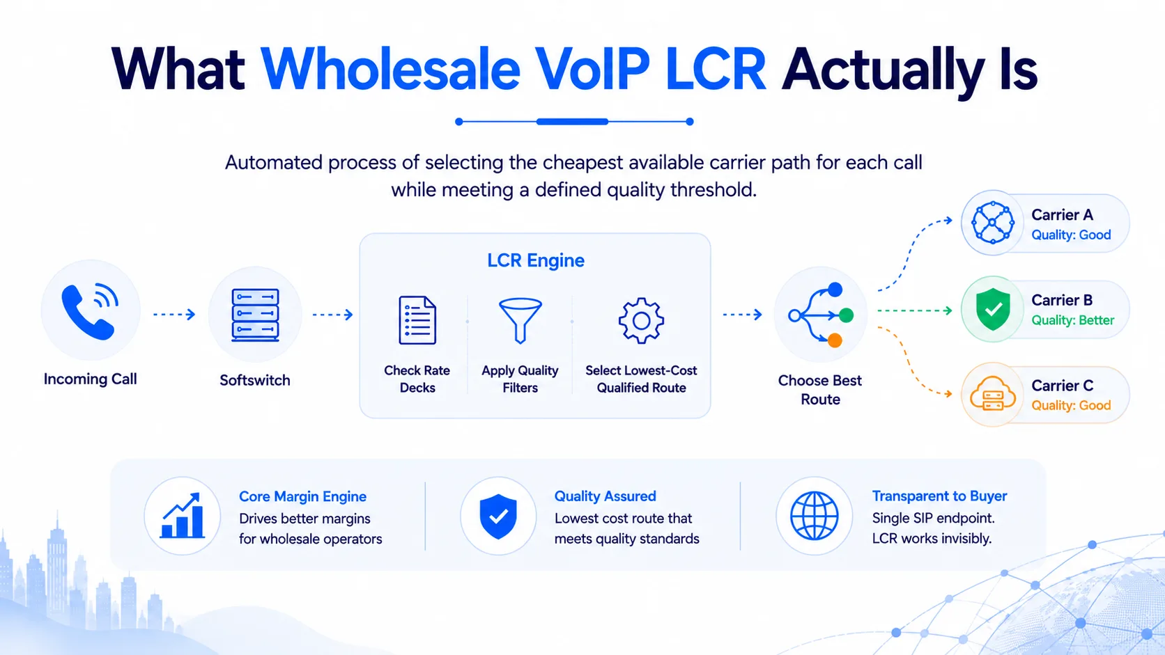 Wholesale VoIP LCR Explained: Least-Cost Routing in 2026 — figure 1